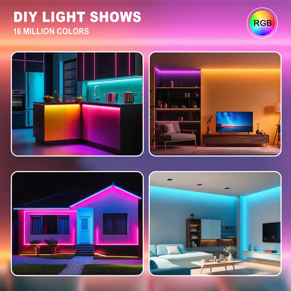 5V USB RGB LED Neon Strip Light 24key Remote Control