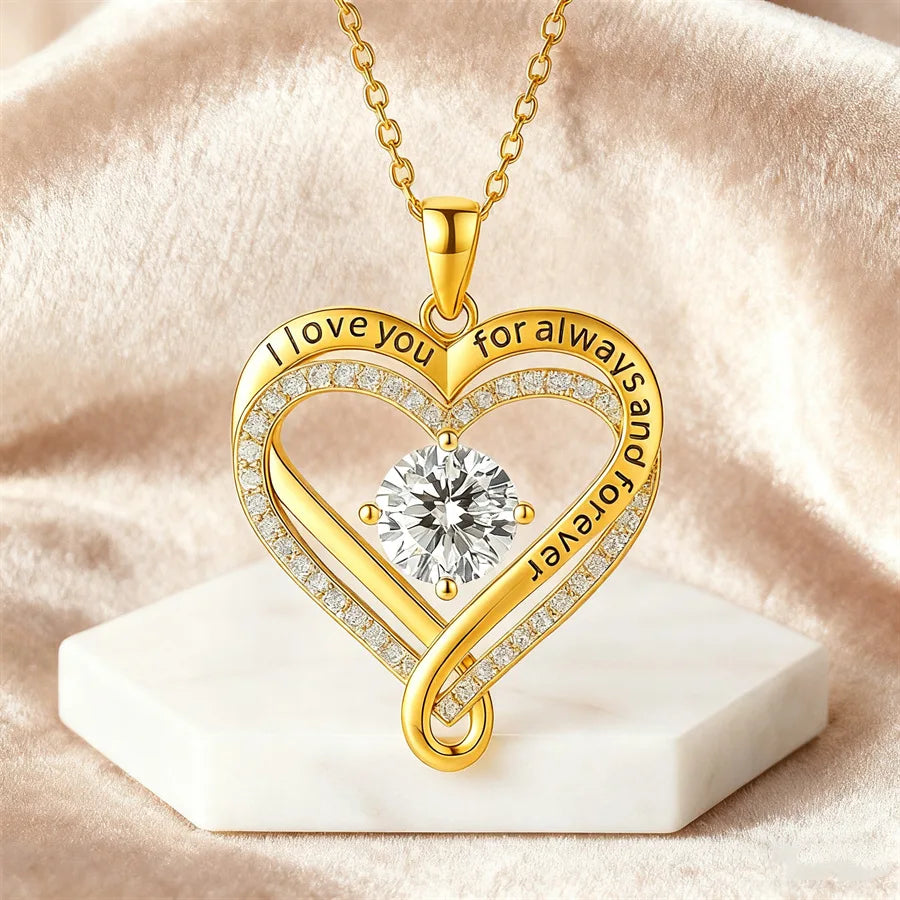 To My Wife From Husband 925 Silver Eternal Heart Necklace