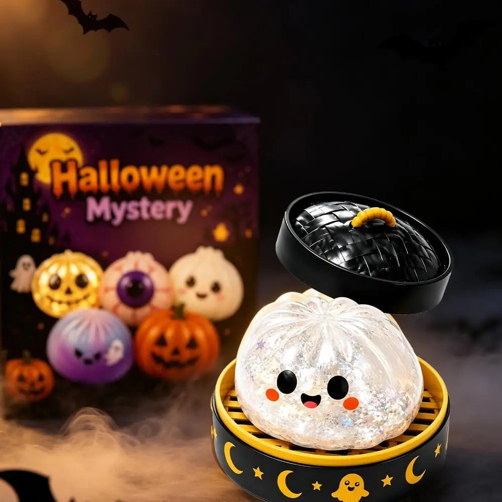 Soft Squishy Dumpling Toy With Halloween Theme Box