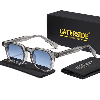 CATERSIDE Retro Punk Men Sunglasses Small Frame Square