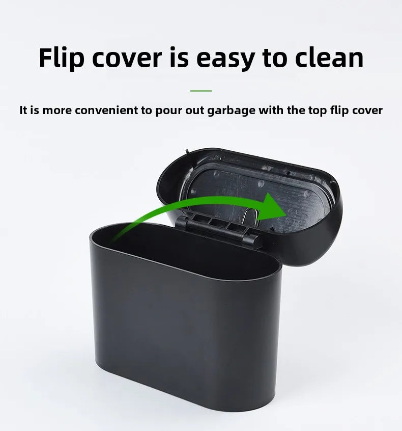 Car Trash Bin Kit Black Square Pressing With Lid