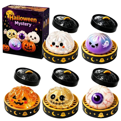 Soft Squishy Dumpling Toy With Halloween Theme Box