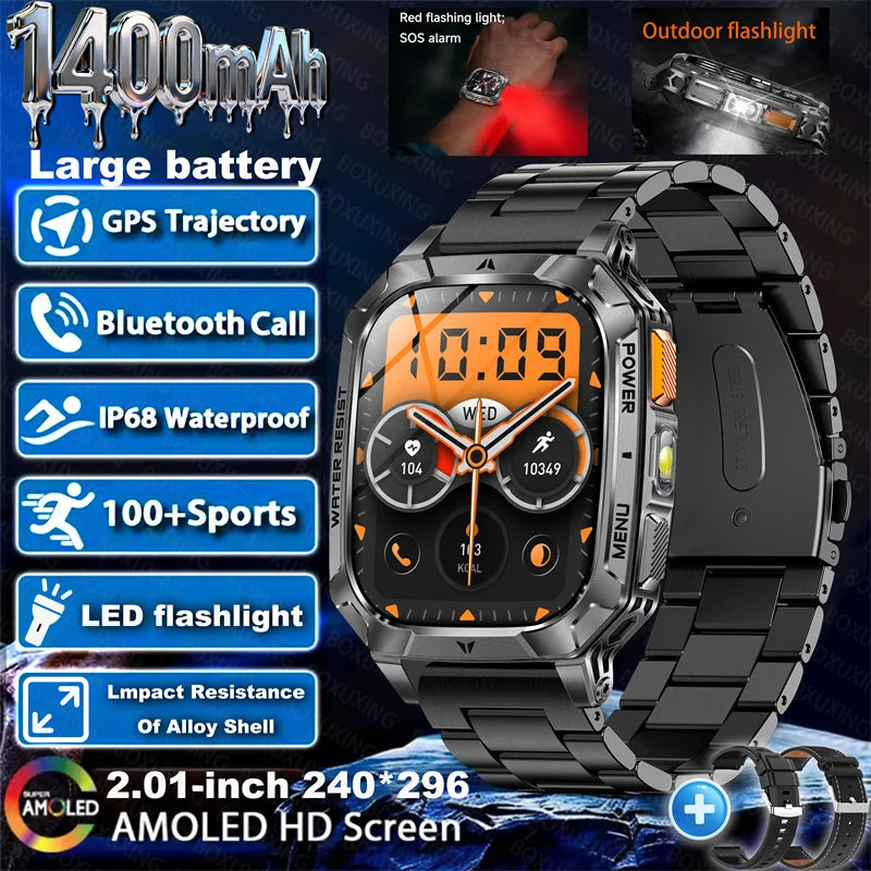 1400mAh Super Battery Durable Adult Smart Watch 2.01 inch