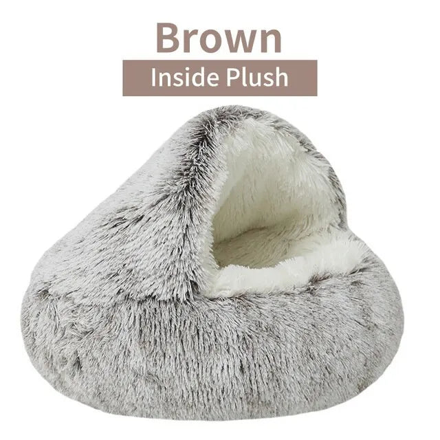Soft Plush Pet Bed with Cover Round Cat Bed Mattress