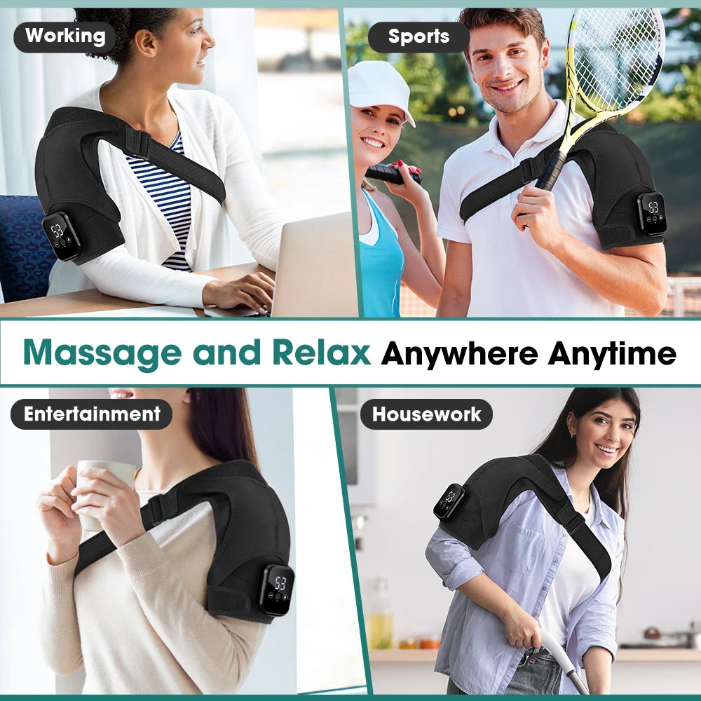 Electric Shoulder Massager Heating Pad Vibration Massage
