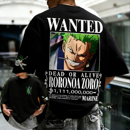Unisex Cotton T-shirt ONE PIECE Roronoa Zoro  Short Sleeve