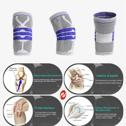 Silicone Padded Knee Pads Supports Brace Basketball Fitness