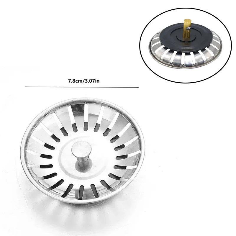 Kitchen Sink Stainless Steel Filter Sewer Mesh Strainers
