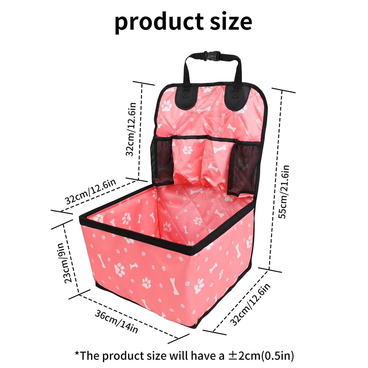 Dog Car Seat with Storage Pocket Travel Dog Bag Cover