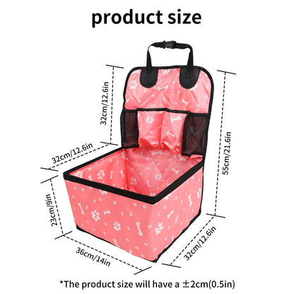 Dog Car Seat with Storage Pocket Travel Dog Bag Cover