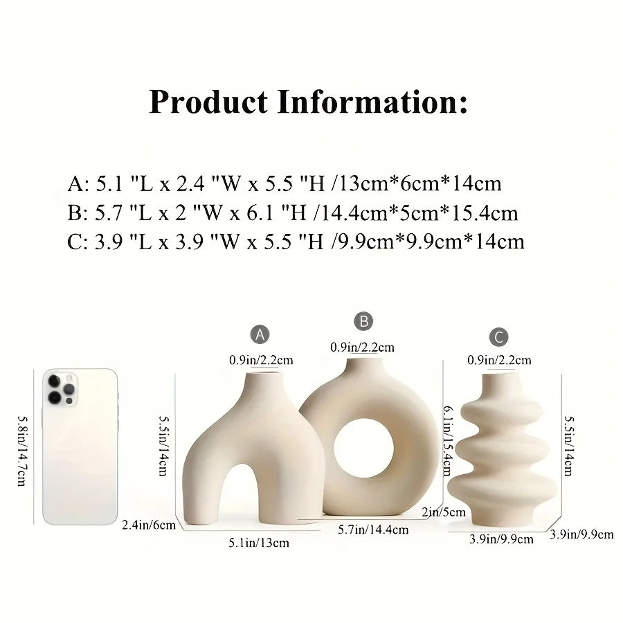 Bohemian ceramic vase set decorative vase ornaments