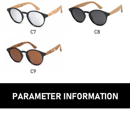 Kenbo Fashion Wood Grain Round Polarized Sunglasses