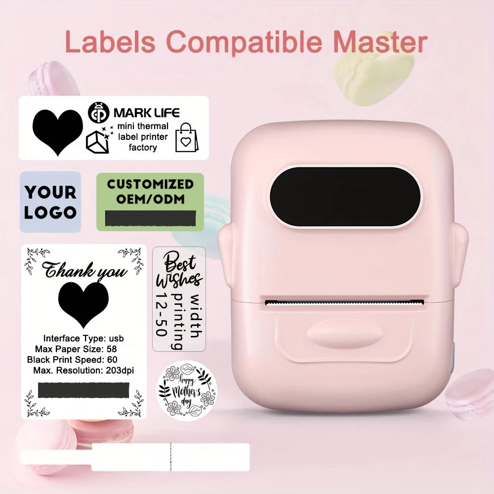 Thermal Label Printer P50 Portable Bluetooth Wireless