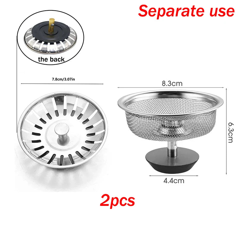 Kitchen Sink Stainless Steel Filter Sewer Mesh Strainers