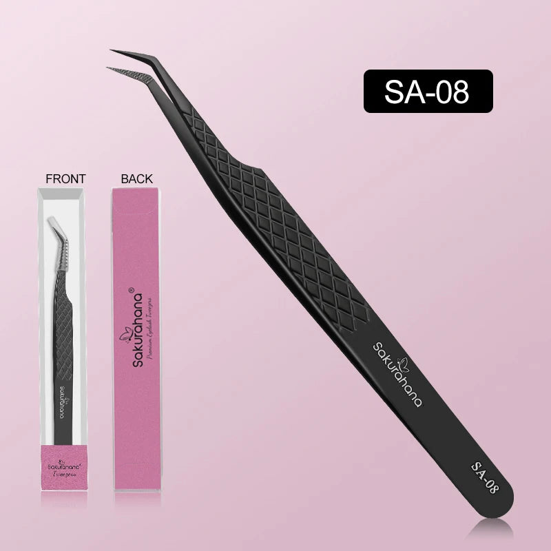 SAKURAHANA High-end Eyelash Tweezers Black Fiber Tip