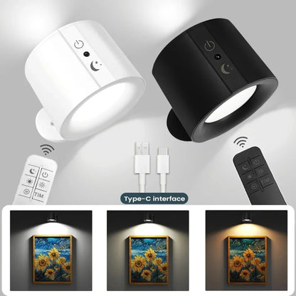Modern Magnetic LED Wall Lamp Rechargeable 360° Rotation