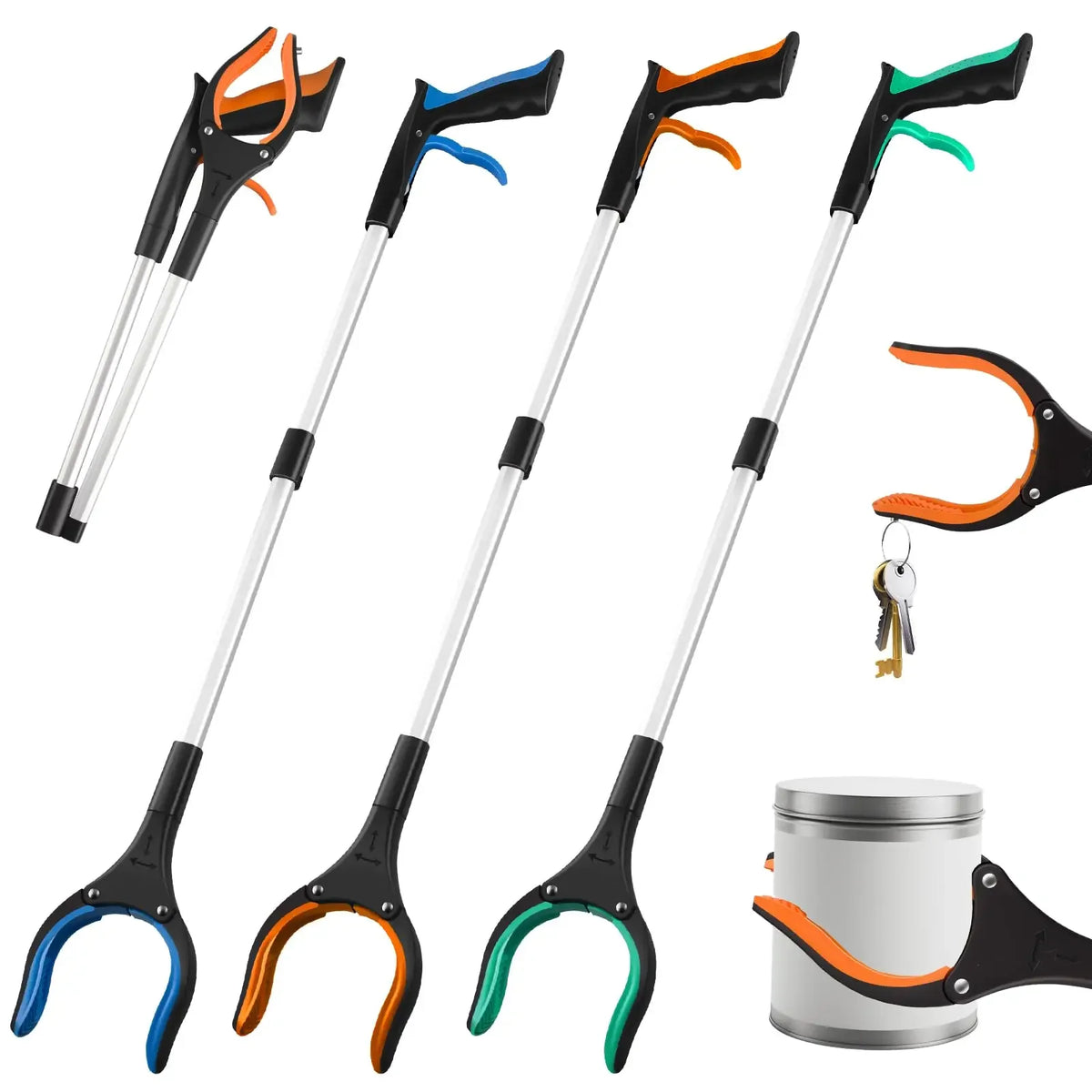 Extra Long Grabber Reacher with 360°Rotating Jaw