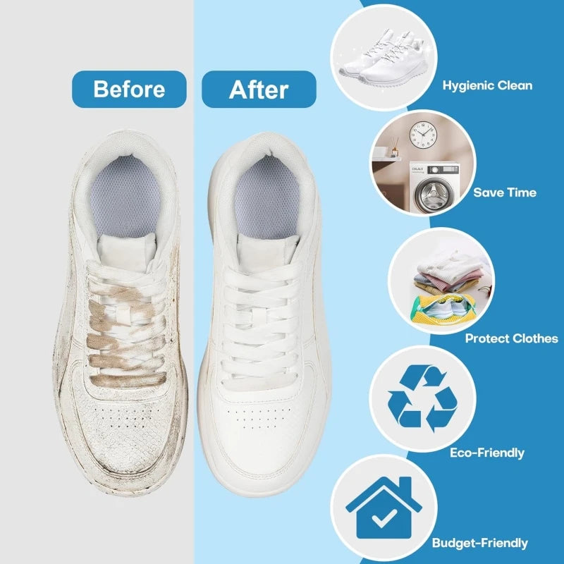 Shoe Washing Machine Bag with Liquid Shoe Brush Set