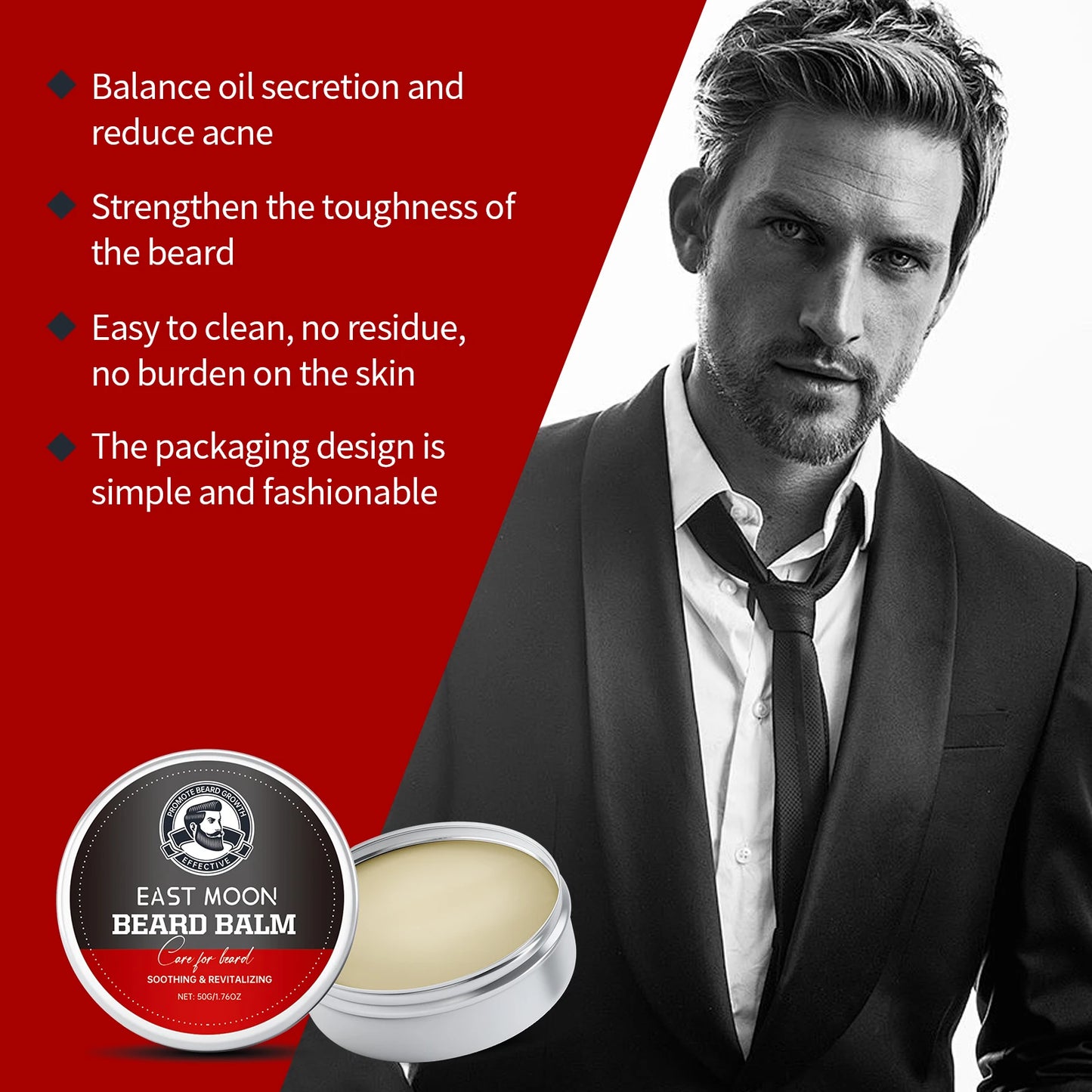 Coconut Oil Textured Beard Wax Reduces Frizz Deep Cleans