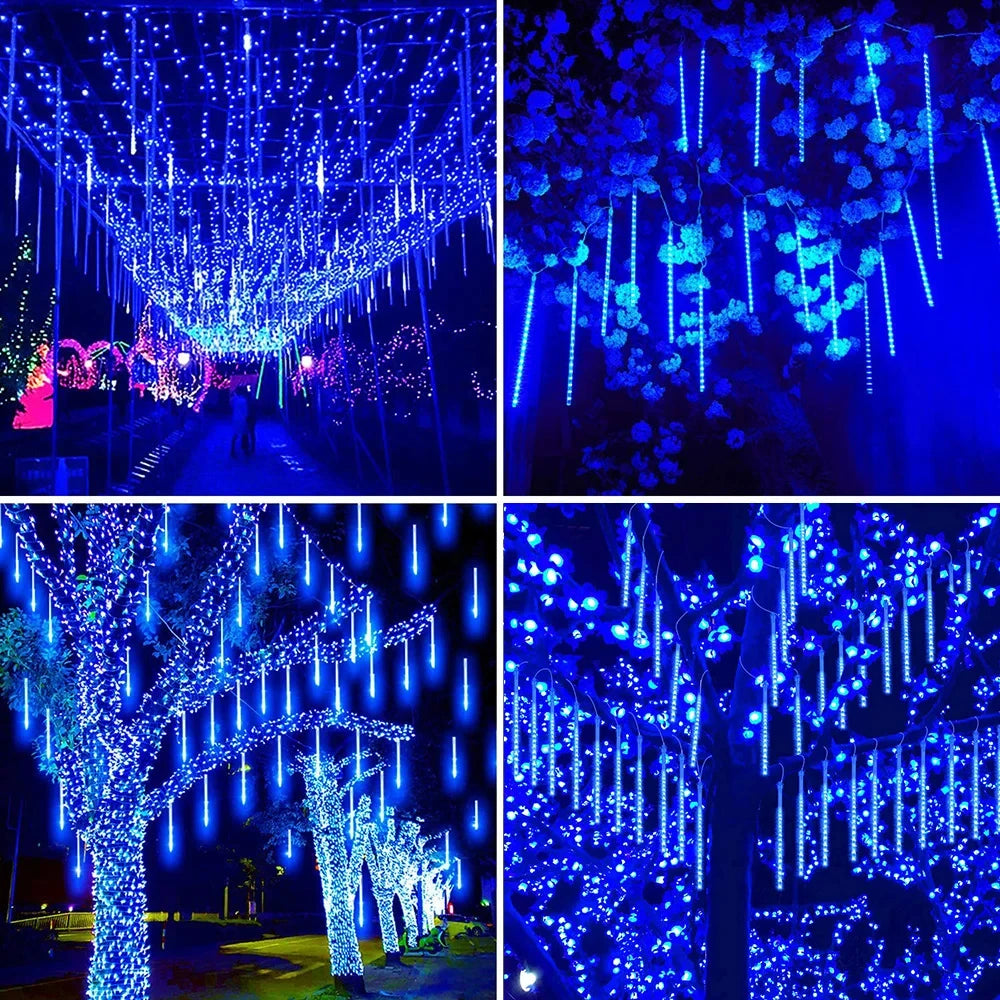 Outdoor LED Meteor Shower Lights Falling Rain Drop