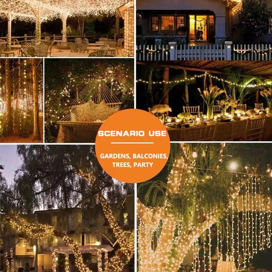 8 Modes Outdoor Solar Fairy Lights LED Copper Wire Lights