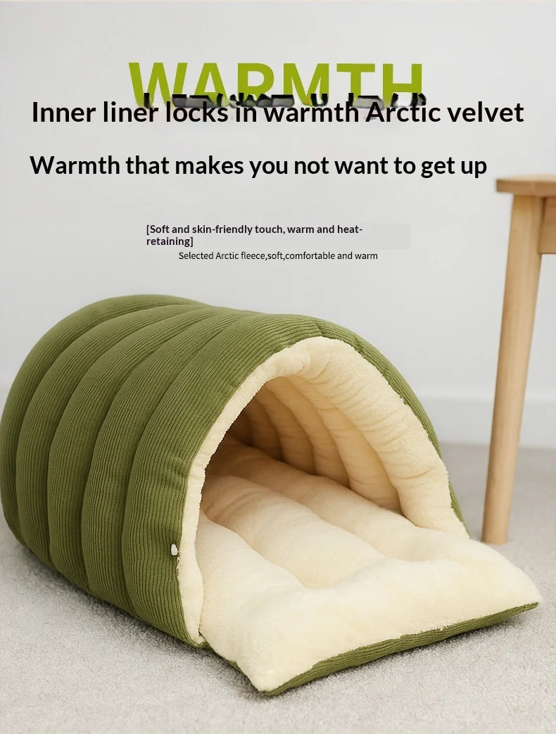 Winter Thermal Plush Cat Bed Winter Warm Enclosed