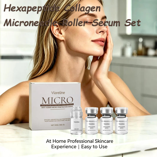Hexapeptide Collagen Microneedle Serum Set Hydrating Facial Roller
