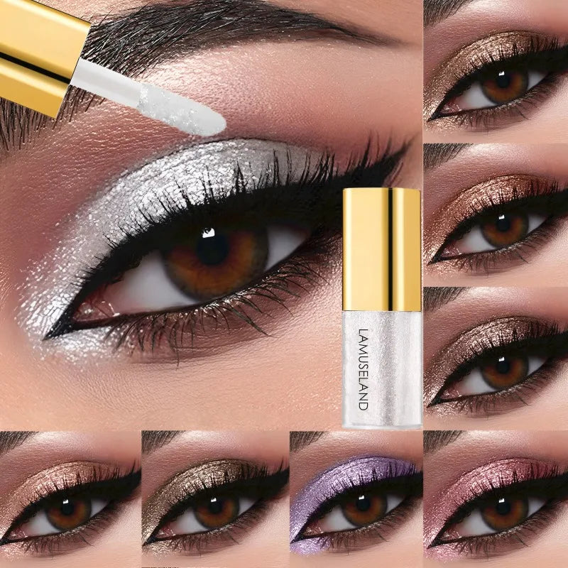 Pearly Liquid Eyeshadow Natural Smokey Silver Shimmer