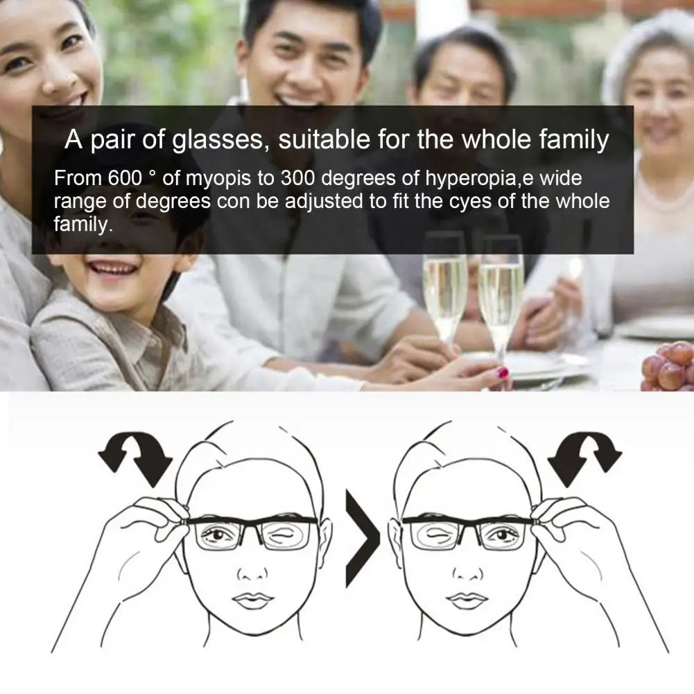 Focus Adjustable Glasses Dial Vision Myopia Presbyopia