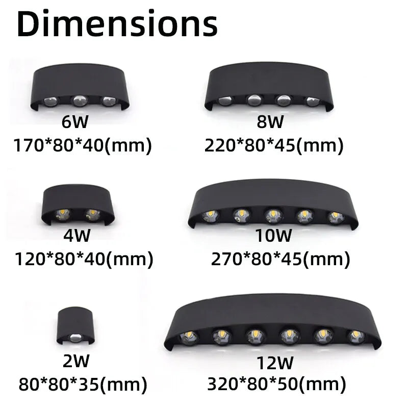 Modern LED Wall Lights White up down Indoor Outdoor Decor