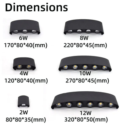 Modern LED Wall Lights White up down Indoor Outdoor Decor
