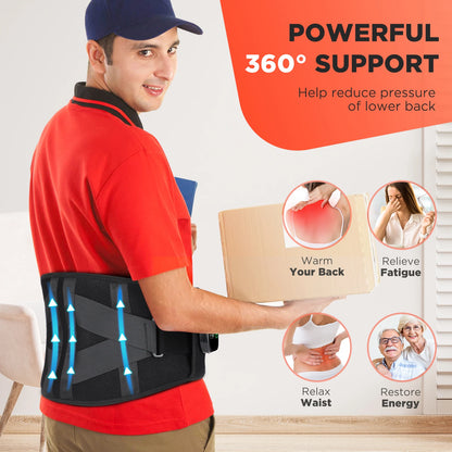 Heating Vibration Massager Belt, Red Light Hot Compress