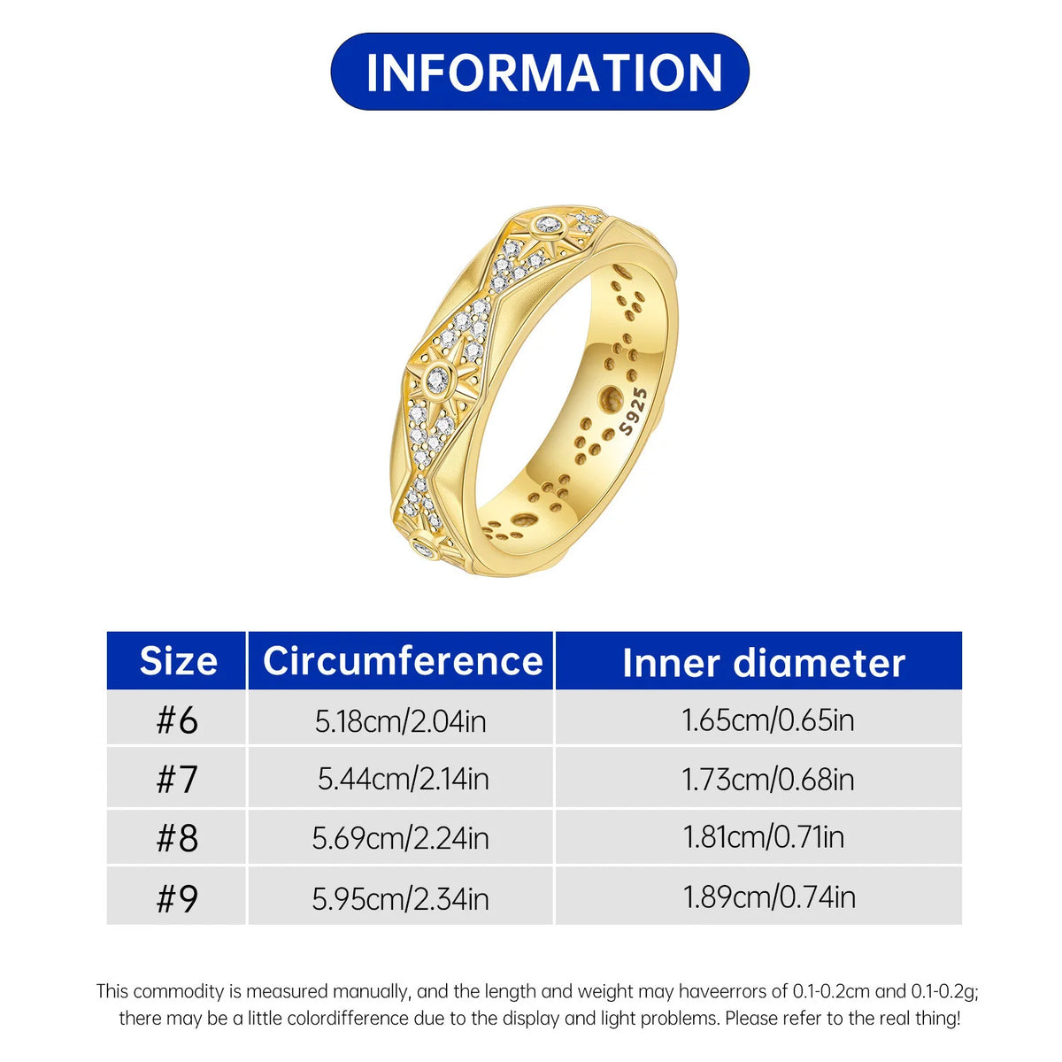 925 Sterling Silver Three-Ring Stackable Ring for Women