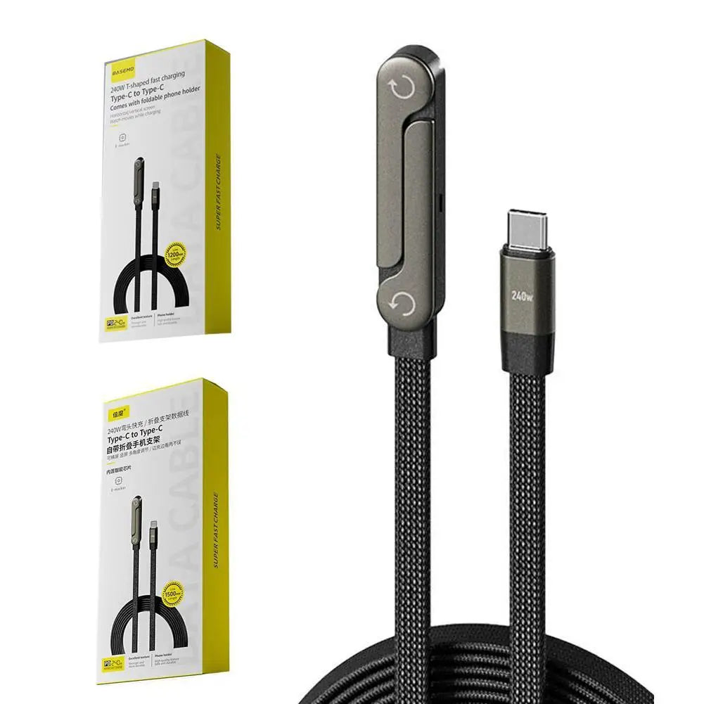 Sideways Phone Charger Invisible Stand Charging Cable