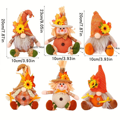 Rustic Autumn Harvest Scarecrow Decor, Plaid & Sunflower Accents for Thanksgiving,