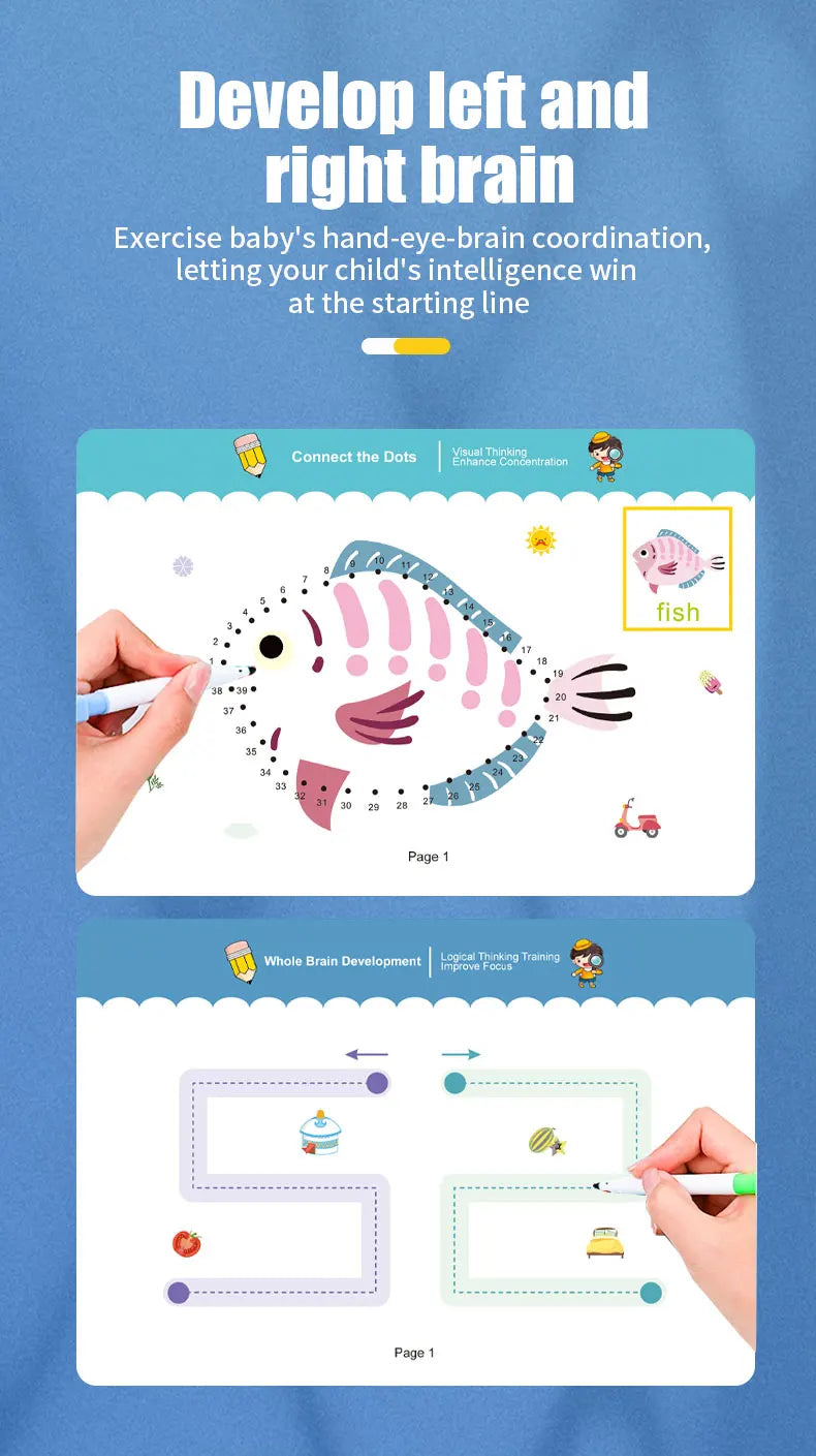 34-Page Children's Reusable Workbook Set