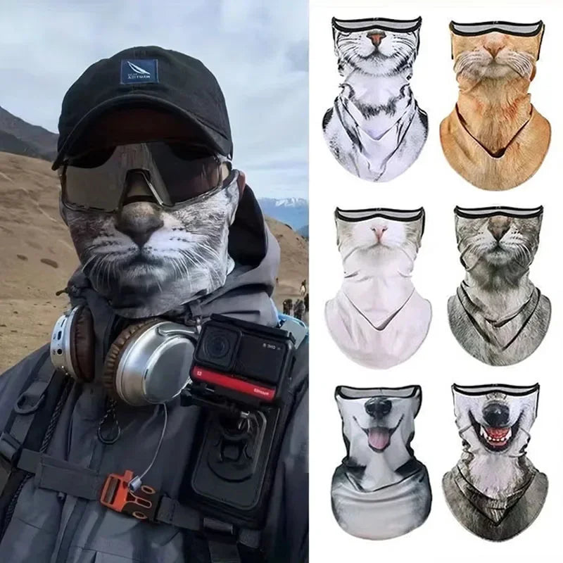 3D Ear Hanging Cycling Animal Face Mask Animal Pattern