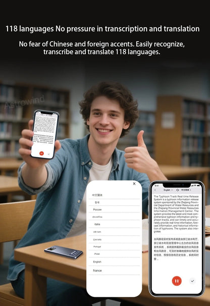 118 Languages 64GB Memory Audio Recorder 400ma Lectures