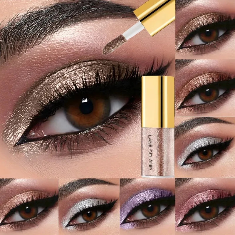 Pearly Liquid Eyeshadow Natural Smokey Silver Shimmer
