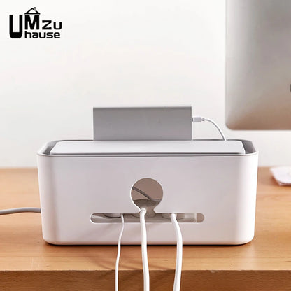 Power Strip Organizer Cable Management Box Multi Socket Desk Bins