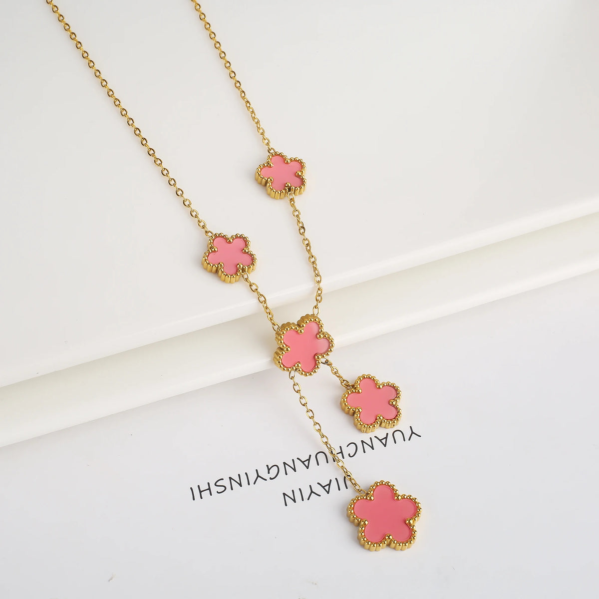 Stainless Steel Laser Five Leaf Flower Petal Adjustable Clover
