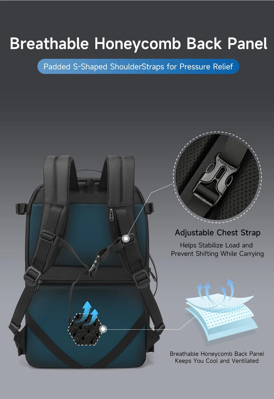 Tigernu Vacuum Compression Backpacks Men Travel