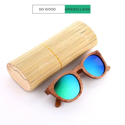 GM Men bamboo Wood Sunglasses Women Retro Vintage