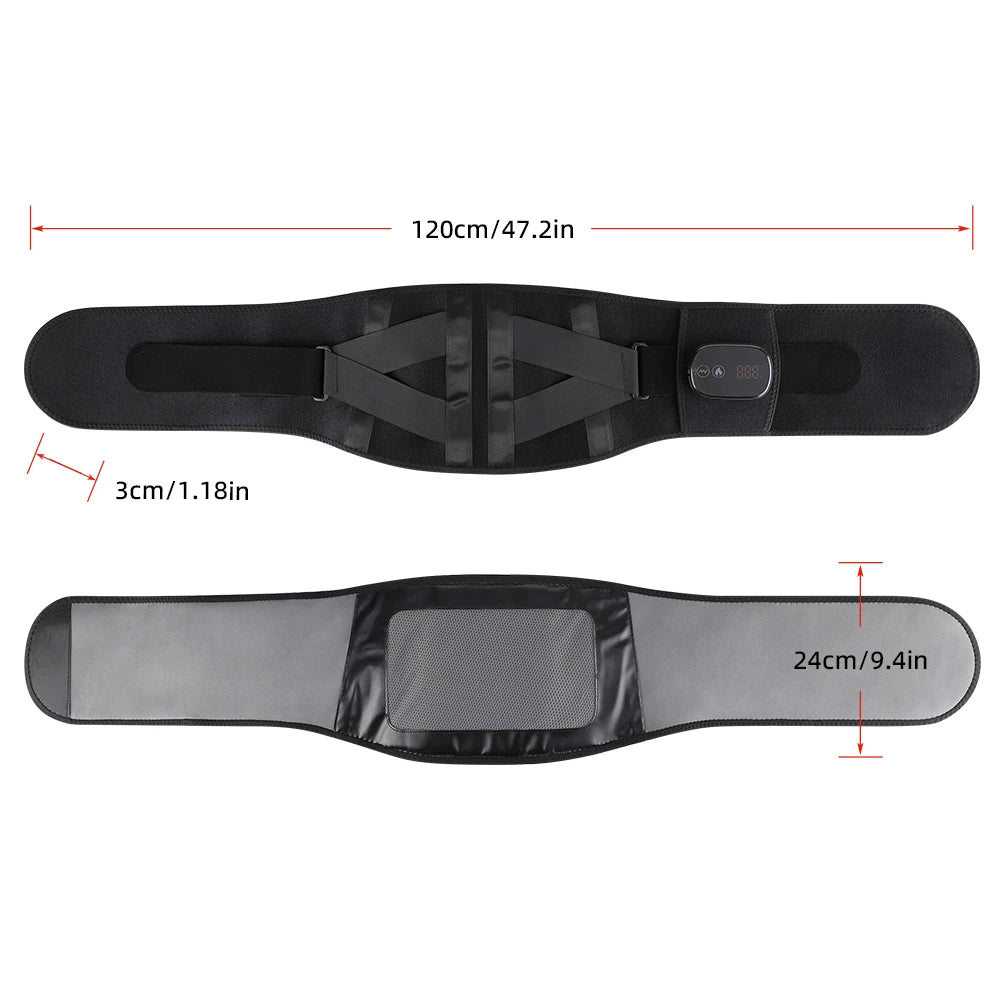 Heating Vibration Massager Belt, Red Light Hot Compress