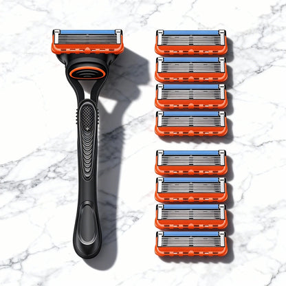 Men's 5-Blade Manual Safety Razor Features 6 layers