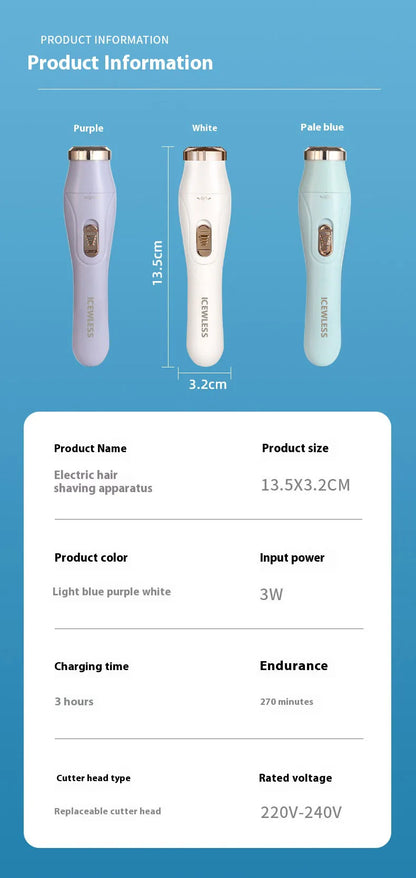 Electric Hair Trimmers for Women Waterproof Razor Painless