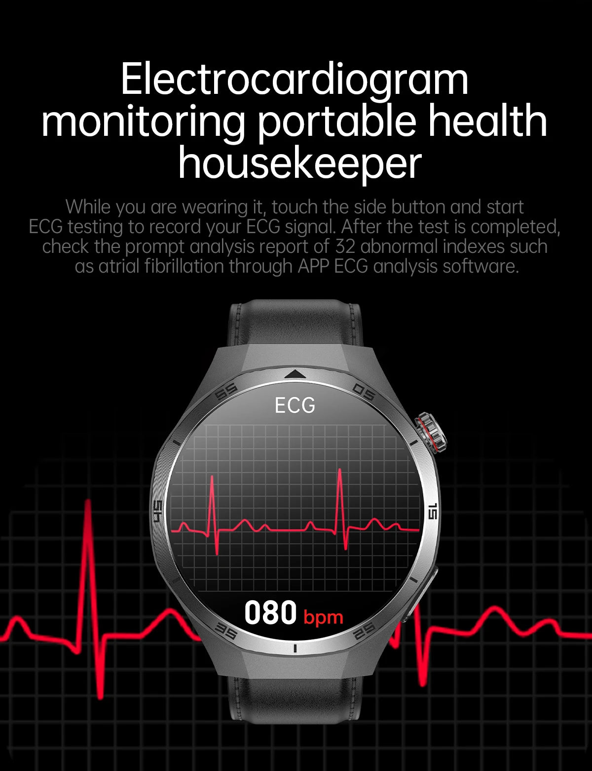 New Nursing Grade ECG+PPG Smart Watch Health Analysis