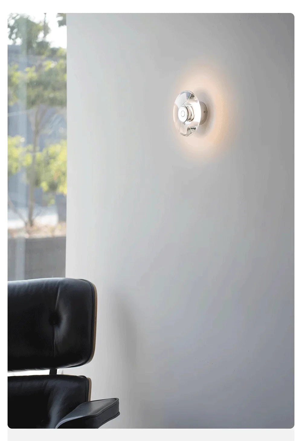 Modern Round Crystal Bedside Lamp Bedroom Living Room