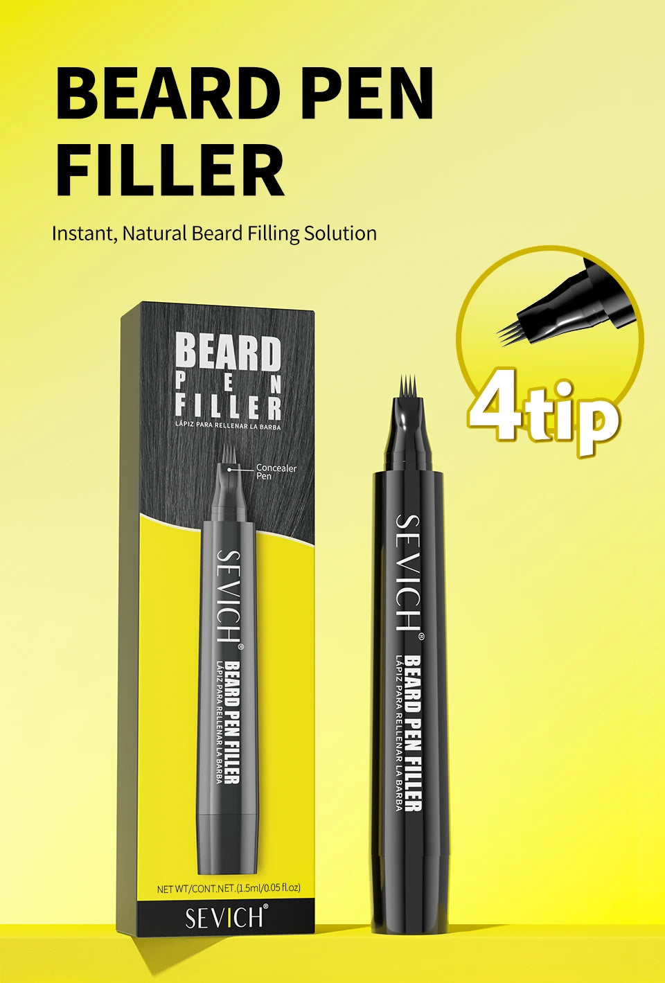Beard Filler Pen Waterproof Black Brown Beard Coloring