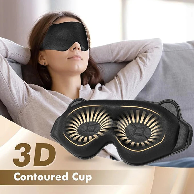 Sleep Eye Mask Weighted for Side Sleeper Men Women 3D Contoured Sleeping Mask